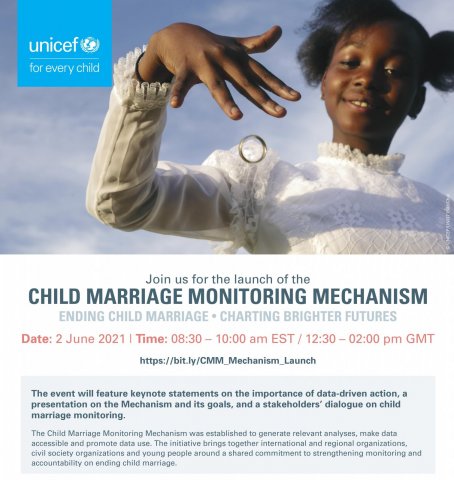 Webinar: Launch of the child marriage monitoring mechanism: Ending child marriage, charting brighter futures